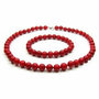 Collana più bracciale in vero corallo rosso naturale chakra cristalloterapia