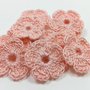  Mini Fiori a uncinetto per applicazioni / Set di 10 fiori  Fiori rosa arancio