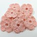  Mini Fiori a uncinetto per applicazioni / Set di 10 fiori  Fiori rosa arancio