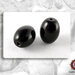 50 Perle Vetro 16 x 12mm- OVALE -Nero carbone lucido (pack: 50 pezzi)