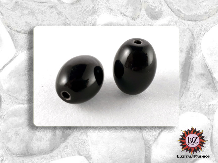 Perle Di Vetro Ovali Sfaccettate Grandi Da 16 Mm Fatte A Mano - Scelta Di Colori - 10 Pezzi - Italia - Foto 8