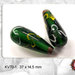10 Perle Vetro 37 x 14,5 mm- Cono - Verde petrolio (pack: 10 pezzi)