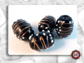 20 Perle in vetro Nero - Ovale - 20,5 x 13,5 mm - Ideale per creazione bigiotteria