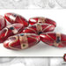 20 Perle vetro ovale Rosso con avventurina - 30 x 13 mm (pack: 20 pezzi)