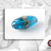 20 Perle vetro ovale Turchese con avventurina - 30 x 13 mm (pack: 20 pezzi)
