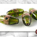 20 Perle vetro ovale Verde Acido con avventurina - 30 x 13 mm (pack: 20 pezzi)