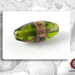 20 Perle vetro ovale Verde Acido con avventurina - 30 x 13 mm (pack: 20 pezzi)