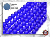 100 Perle Vetro Satinato 10 mm - sfera smerigliata  (pack: 100 pezzi)