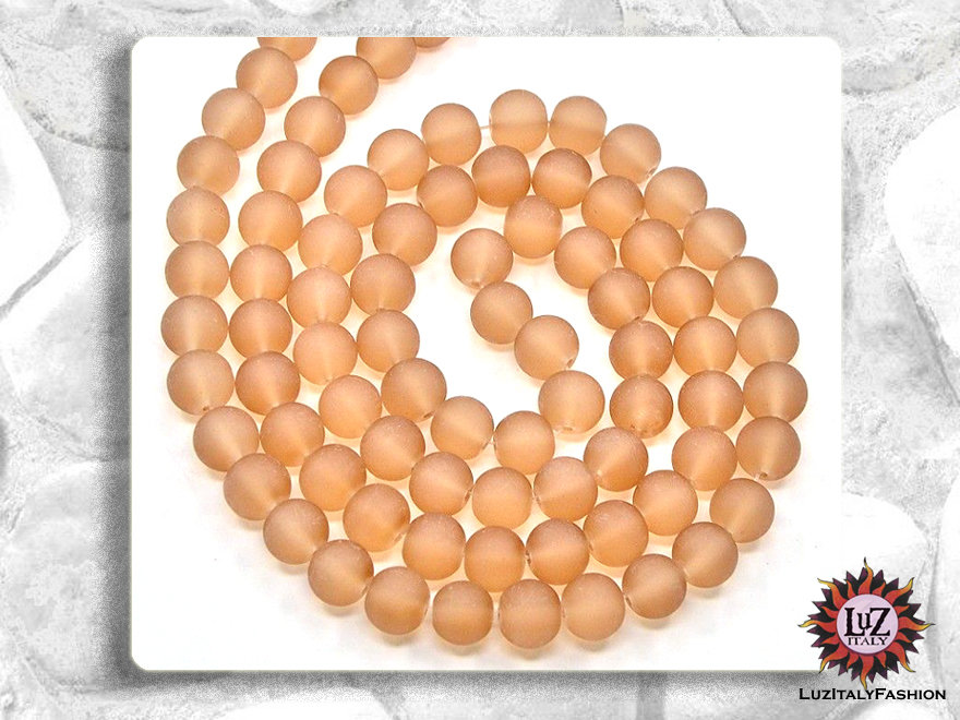 Perlin Perline Di Vetro Smerigliato Nero Sfera 12 Mm Opaco Filo Ghiaccio Perla R58 - Foto 8