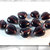 30 Perle vetro - colore Viola - Cuore - 9 x 15 mm - Creazione Gioielli