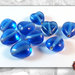 30 Perle vetro - colore Blu Light - Cuore - 9 x 15 mm - Creazione Gioielli