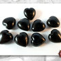 30 Perle vetro - colore Nero - Cuore - 9 x 15 mm - Creazione Gioielli