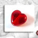 30 Perle vetro - colore Rosso - Cuore - 9 x 15 mm - Creazione Gioielli