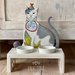 Porta ciotole per gatti dipinto a mano by Creazioni GiaRó Ⓒ