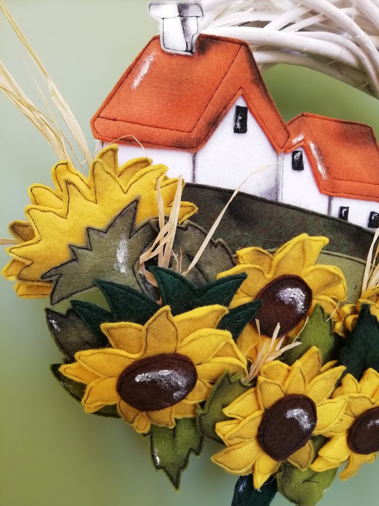 Ghirlanda fuoriporta corona estiva con girasoli - Per la casa e per