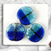 15 Perle Vetro Bicolore - Tondo Piatto  - 30x5 mm - Blu deciso - Azzurro