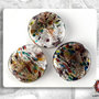 15 Perle Vetro Bicolore - Tondo Piatto - 30 x 5 mm - Grigio Fumo - Bianco Ghiacciato