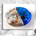15 Perle Vetro Bicolore - Tondo Piatto - 30 x 5 mm - Azzurro e bianco ghiacciato