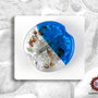 15 Perle Vetro Bicolore - Tondo Piatto - 30 x 5 mm - Azzurro e bianco ghiacciato