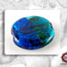 15 Perle Vetro Bicolore - Tondo Piatto - 30 x 5 mm - Azzurro - verde Petrolio