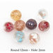 100 Perle Vetro Multicolore con avventurina - 12 mm Sfera