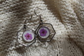 orecchini in acciaio con fiore lilla 