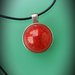 Collana/CIONDOLO TONDO con cabochon in resina ROSSO