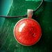 Collana/CIONDOLO TONDO con cabochon in resina ROSSO