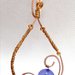 Collana /ciondolo in filo di rame e perla blu/viola