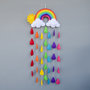 Fiocco nascita arcobaleno con gocce di pioggia, 43 cm x 100 mt 