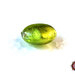50 Perle Vetro  14 x 7 mm - Pastiglia Piatta tonda - Verde Acido