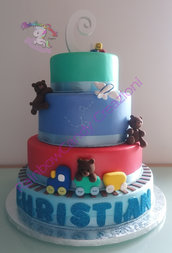 Torta scenografica battesimo/compleanno bimbo- torta in gomma crepla 