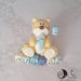 Cake topper orsetto primo compleanno su cubi auguri in scalaldi blu personalizzabile 