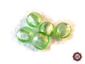 50 Perle Vetro  14 x 7 mm - Pastiglia Piatta tonda - Verde Chiaro