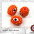 10 Perle in vetro arancione - ovale - Barile - 22,5 x 19 mm