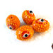10 Perle in vetro arancione - ovale - Barile - 22,5 x 19 mm