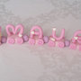 cake topper trenino rosa per bimba con orsetto battesimo, compleanno personalizzabile nome 5 lettere