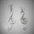 orecchini wire chiave di violino e cristallo trasparente