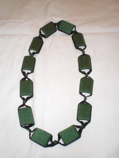 collana di cotone verde e nastro nero (n°568)