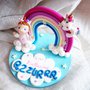 Cake Topper unicorno bimba arcobaleno fimo