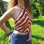 Top cotone all'uncinetto/ canottiera mare / crop top