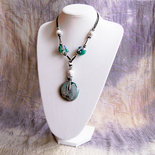 Collana Lunga Donna In Corda Di Cotone Con Perline Vetro/ceramica - Gioiello Multicolore Regolabile 60-70 Cm