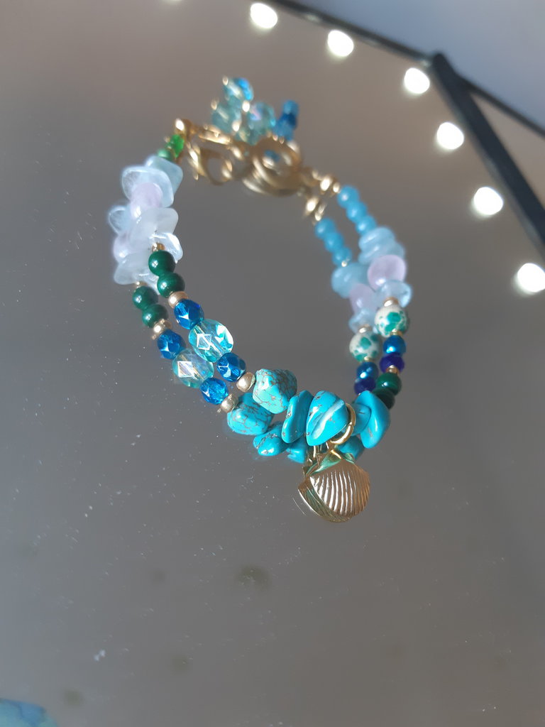 Braccialetti Di Perle Di Conchiglia Di Mare Del Sud Giallo Oro - Foto 3