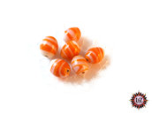 150 Perle in Vetro ovale effetto marmo 10 x 8 mm - Arancione