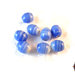 150 Perle in Vetro ovale effetto marmo 10 x 8 mm - Blu