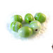 150 Perle in Vetro ovale effetto marmo 10 x 8 mm - Verde Acido
