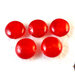 20 Perle in Vetro Rosso 20 x 9 mm  tonda Piatta con foglia di argento