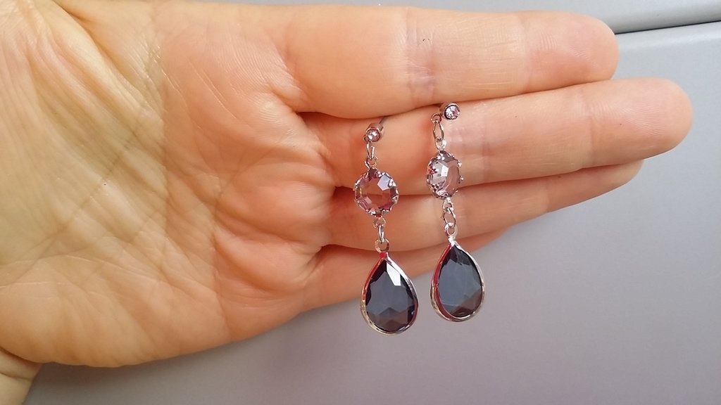 Boucles D'oreilles Pendantes Style Kate Middleton - Cristal Goutte, Argenté, Neuf Avec étiquettes