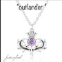 Collana OUTLANDER ciondolo cardo scozzese viola amore regalo strass cristallo 