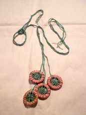collana verde con ciondoli 4 anelli (n°558)